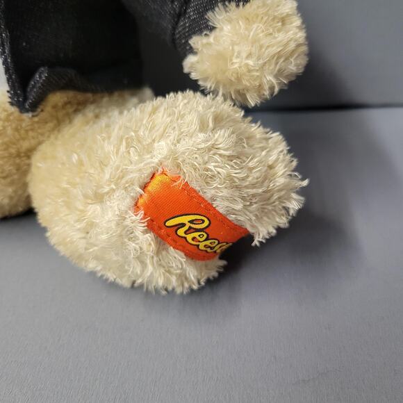 Reese's Bear Plush Galerie Teddy 8" Sitting Denim Jacket Stuffed Animal Toy - Picture 3 of 13